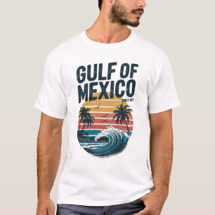 Golf von Mexiko Vintag Surf - Retro Beach Design T-Shirt