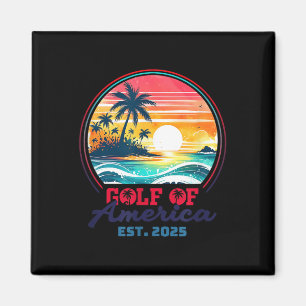 Golf Von Uns Amerika Est 2025 Retro Vintage Strand Magnet