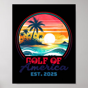 Golf Von Uns Amerika Est 2025 Retro Vintage Strand Poster