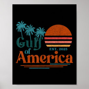 Golf von Us America 2025 Amerikanische Flagge Mexi Poster