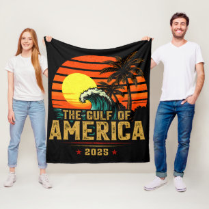 Golf von USA Amerika Est 2025 Retro Vintag Fleecedecke