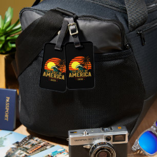 Golf von USA Amerika Est 2025 Retro Vintag Gepäckanhänger