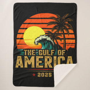 Golf von USA Amerika Est 2025 Retro Vintag Sherpadecke