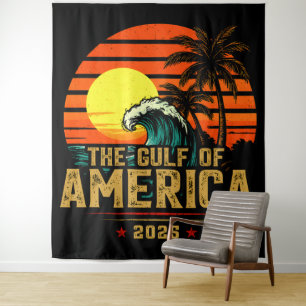 Golf von USA Amerika Est 2025 Retro Vintag Wandteppich
