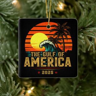 Golf von USA Amerika Est 2025 Retro Vintage Keramikornament