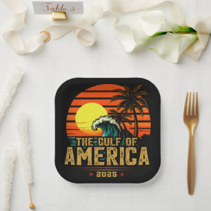 Golf von USA Amerika Est 2025 Retro Vintage Pappteller