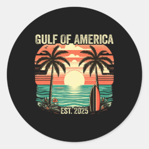 Golf Von USA Amerika Vintage Strand Amerikas Golf  Runder Aufkleber
