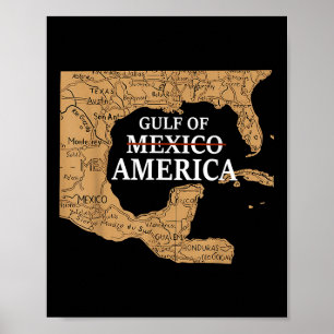 Golf von USA Est 2025 Kartenrückstand Poster