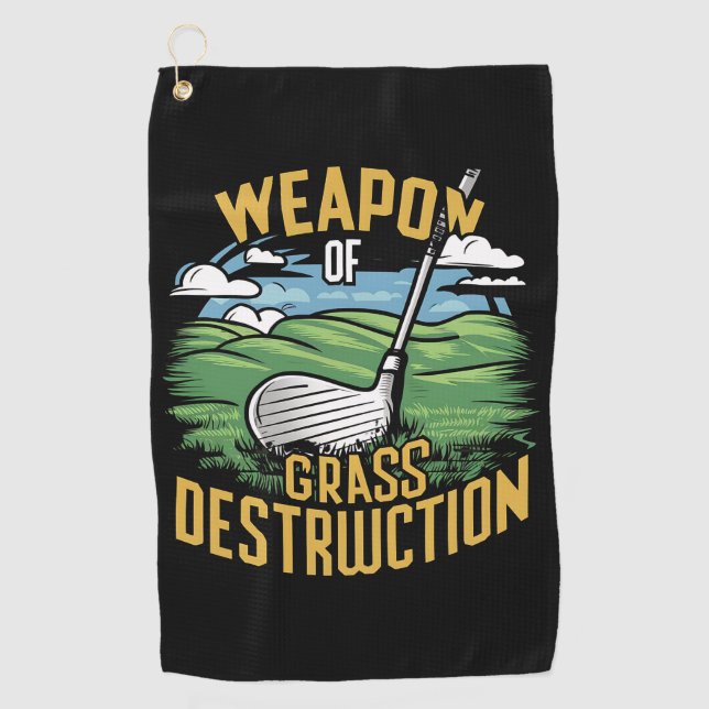Golf-Waffe der Grasvernichtungskunst Golfhandtuch (Vorderseite)