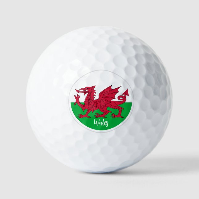 Golf Wales & Welsh Flag, Cymru / Golf Ball (Vorderseite)