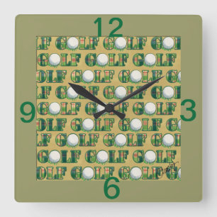 Golf wall clock quadratische wanduhr