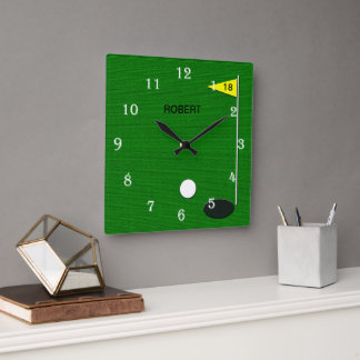 Golf Wall Clock Quadratische Wanduhr