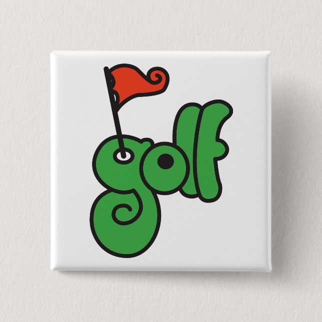 Golf Wang Lebendiges Grün und Rot Button (Vorderseite)