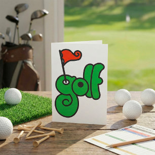 Golf Wang Lebendiges Grün und Rot Karte