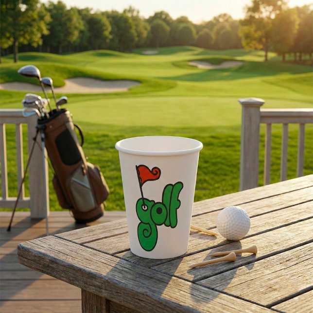 Golf Wang Lebendiges Grün und Rot Pappbecher (Von Creator hochgeladen)