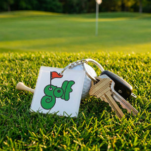 Golf Wang Lebendiges Grün und Rot Schlüsselanhänger