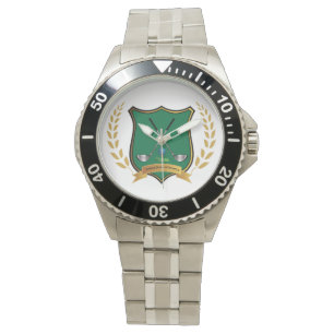 GOLF Wappen mit Laurel Wreath Mens Watch Armbanduhr