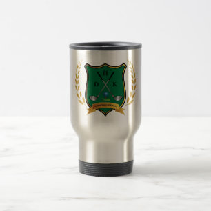 GOLF-Wappen mit Laurel Wreath und Monogramm Reisebecher