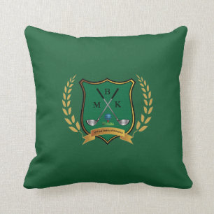 GOLF Wappen mit Lorbeerwreath-Monogramm Kissen