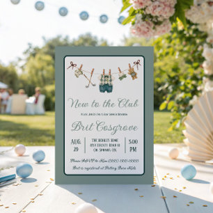 Golf Wäscheleine, Neu im Club Baby Shower Einladung