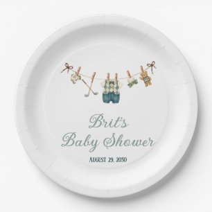 Golf Wäscheleine, Neu im Club Baby Shower Pappteller