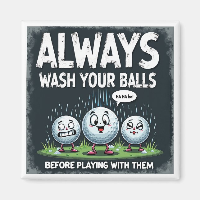 Golf Wash Your Balls Magnet (Vorne)