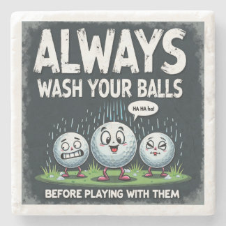 Golf Wash Your Balls Stone Untersetzer