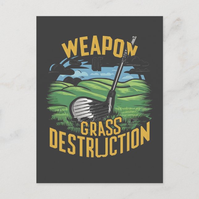 Golf Weapon of Grass Destruction Art Postkarte (Vorderseite)
