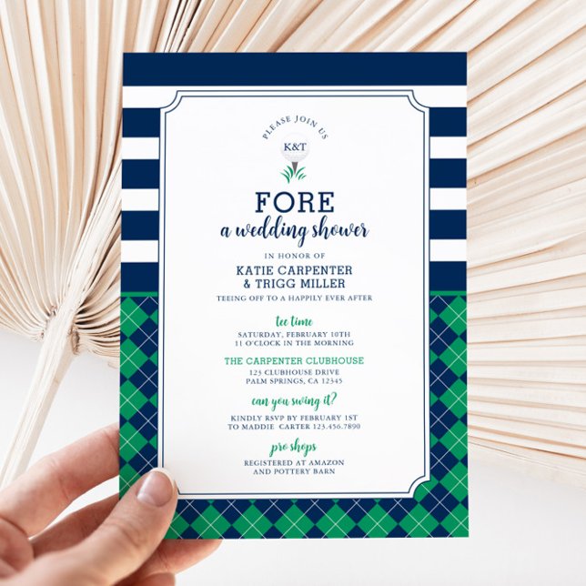 Golf Wedding Couples Dusche Einladung (Golf Wedding Shower Invitation)