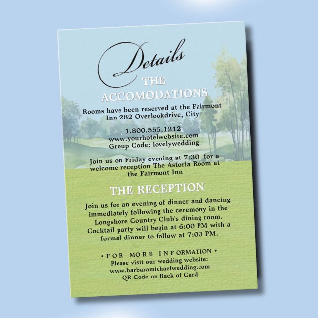 Golf Wedding Details Enclosure Card Begleitkarte (Von Creator hochgeladen)