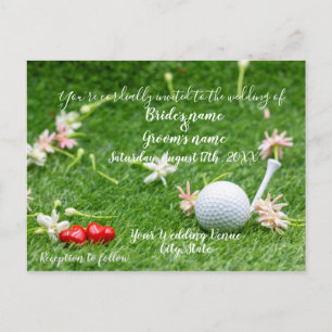 Golf Wedding Einladungs-Card Golf mit Liebe Postkarte