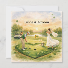 Golf Wedding Lucky in Love St. Patrick's Day theme Einladung