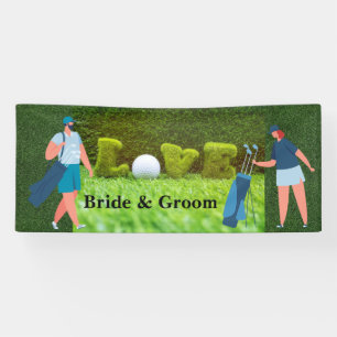 Golf Wedding mit LIEBE und Golfern Banner