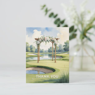 Golf Wedding mit Text auf Golfplatz Dankeskarte