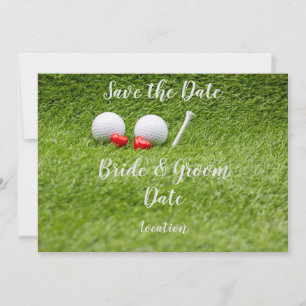 Golf Wedding Party mit Golfball und Herz-Liebe  Einladung