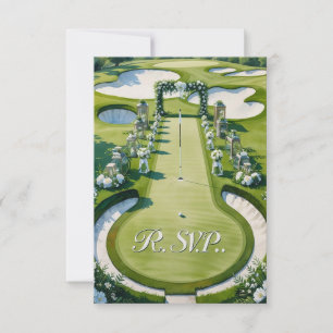 GOLF wedding R.S.V.P. reagieren Aquarell-Stil RSVP Karte