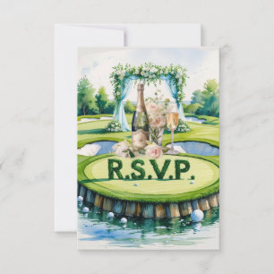 GOLF wedding R.S.V.P. reagieren Aquarell-Stil RSVP Karte