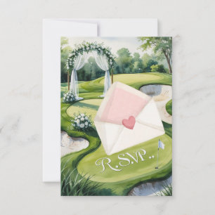 GOLF wedding R.S.V.P. reagieren Aquarell-Stil RSVP Karte