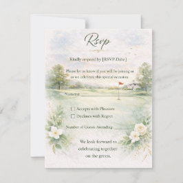 Golf Wedding RSVP Card | Teeing Off Forever Karte