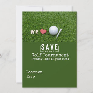 Golf Wedding Save the Date Invitation Card Golfer Einladung