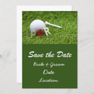 Golf Wedding speichern Sie das Datum par to pair Einladung