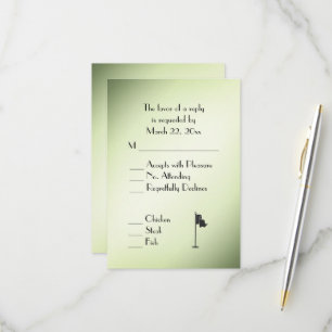 Golf Wedding Thema Green UAWG with Menu Selection RSVP Karte