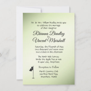 Golf Wedding Thema Grüne Einladungen