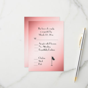 Golf Wedding Thema Rosa UAWG mit Menüauswahl RSVP Karte