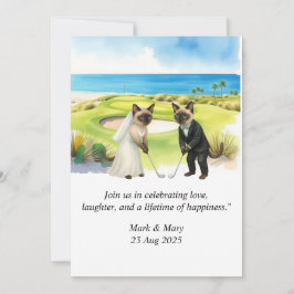 Golf Wedding themed for Cat Lovers Einladung