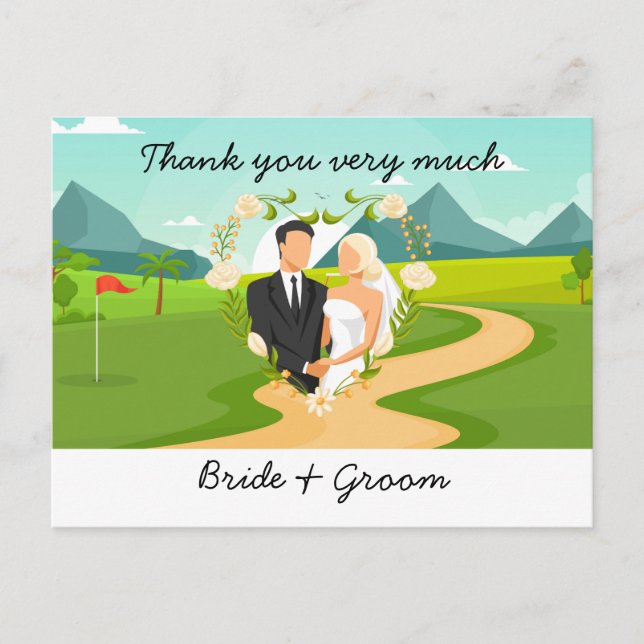 Golf Wedding Vielen Dank für Ihre Karte für Golfer (Vorderseite)