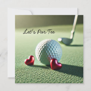 Golf WEDING mit Golfball auf grüne Einladung