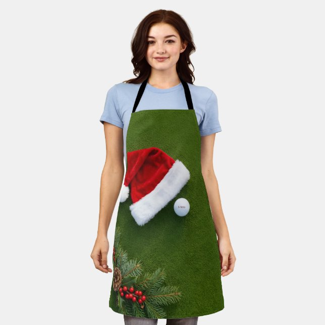 Golf-Weihnachten auf grünem Gras Schürze (Getragen)