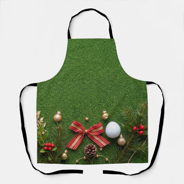 Golf-Weihnachten auf grünem Gras Schürze (Vorderseite)