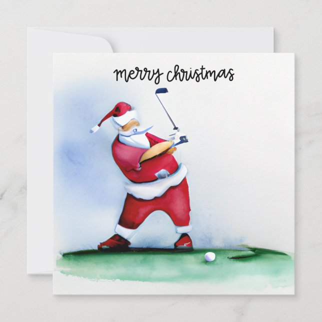 Golf Weihnachten Der Weihnachtsmann golfen auf Grü (Vorderseite)